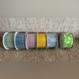 Offray Plaid Frayed & Scalloped Floral